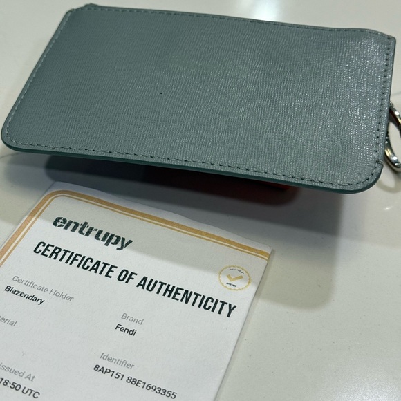 Fendi Hypnoteyes Gray and Purple Keychain Wallet - Picture 2 of 5